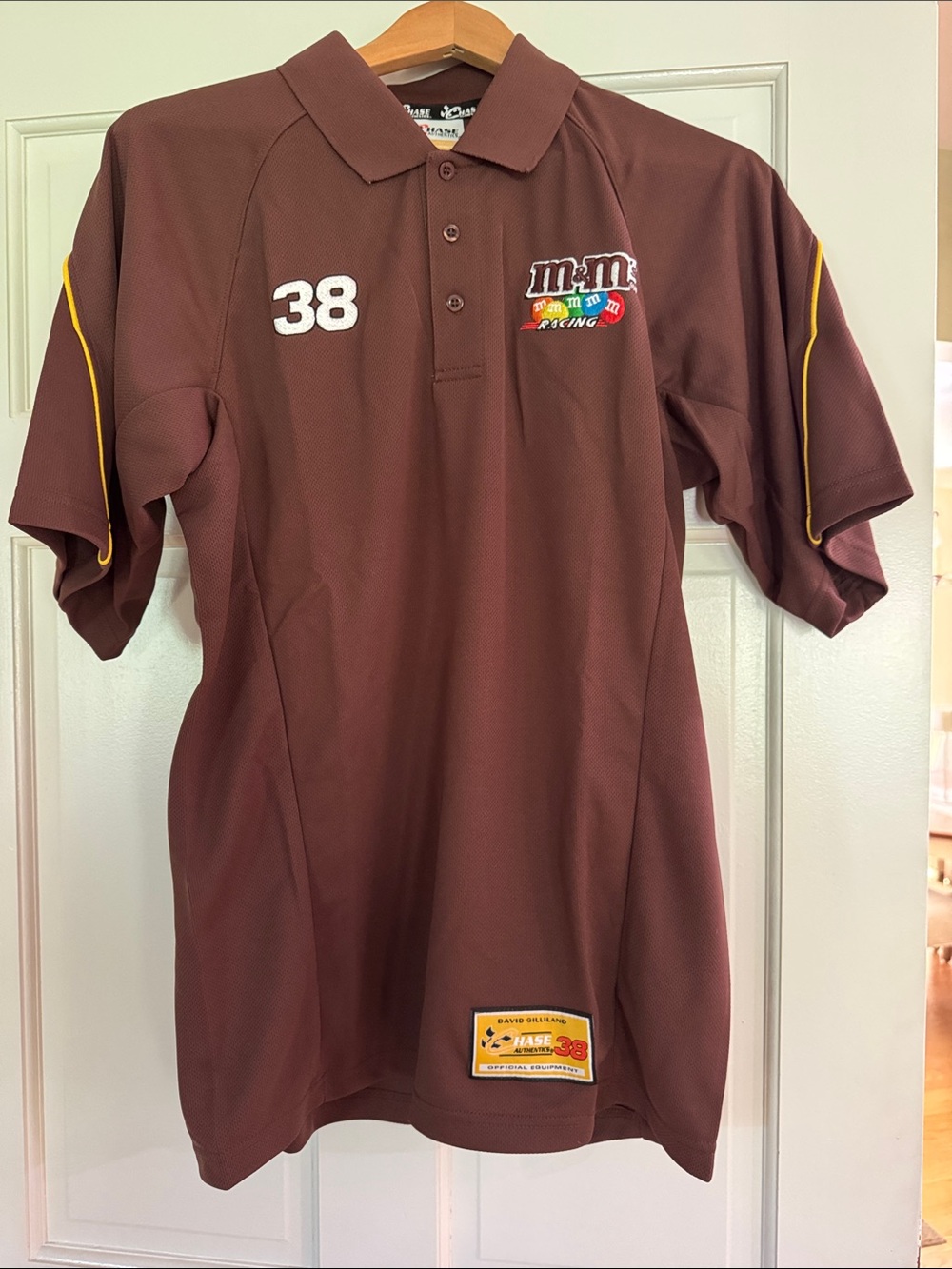 New Chase Authentics Retired M&M #38 NASCAR Brown Polo - Sz Small